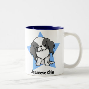Kawaii Star Blk Japanese Chin Two-Tone Coffee Mug