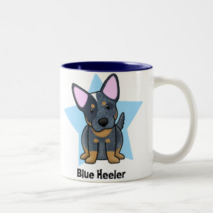Kawaii Star Blue Heeler Two-Tone Coffee Mug