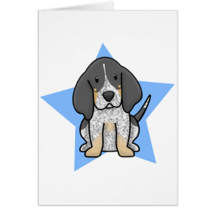 Kawaii Star Bluetick Coonhound Card