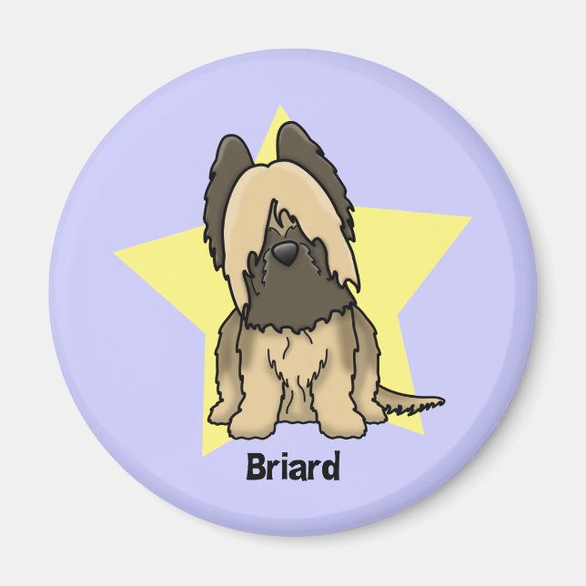 Kawaii Star Briard Magnet (Front)