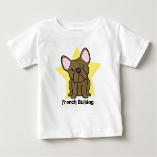 Kawaii Star Brindle French Bulldog Baby's Baby T-Shirt