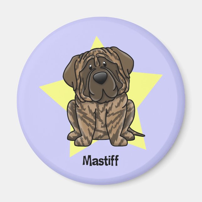 Kawaii Star Brindle Mastiff Magnet (Front)