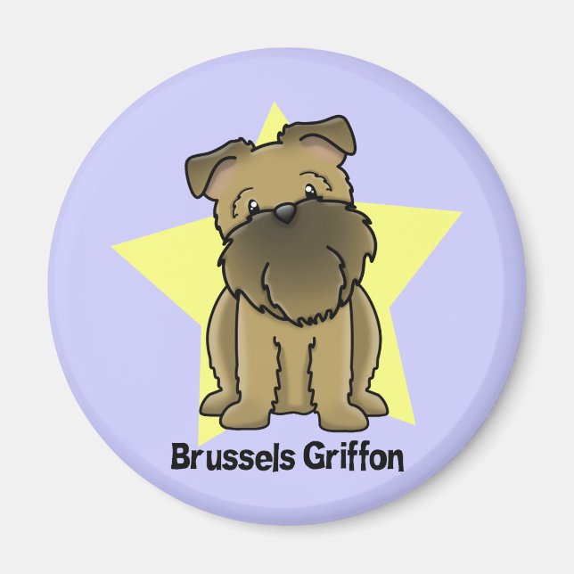 Kawaii Star Brussels Griffon Magnet (Front)