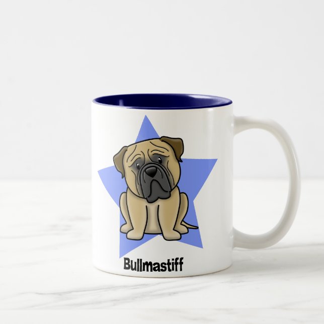 Kawaii Star Bullmastiff Two-Tone Coffee Mug (Right)