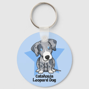 Kawaii Star Catahoula Leopard Dog Key Ring
