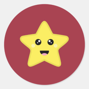 Kawaii Star Classic Round Sticker
