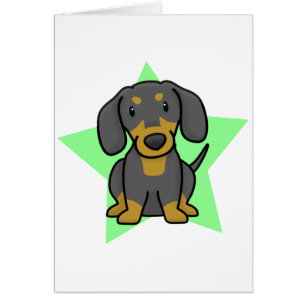 Kawaii Star Dachshund Card