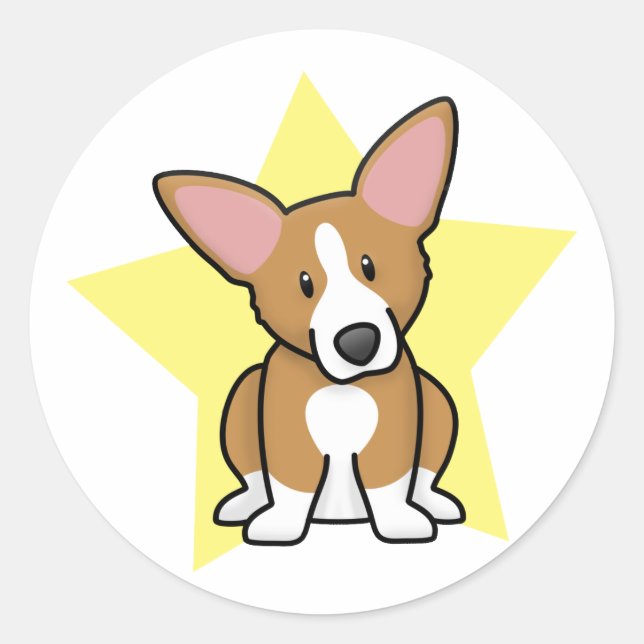 Kawaii Star Pembroke Welsh Corgi Stickers (Front)
