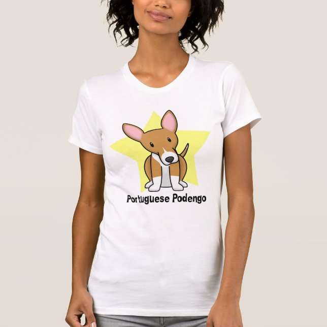 Kawaii Star Portuguese Podengo Ladies T-Shirt (Front)