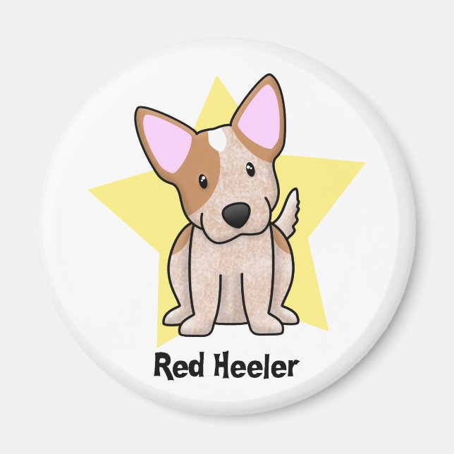 Kawaii Star Red Heeler Magnet (Front)