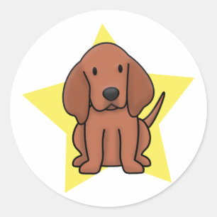 Kawaii Star Redbone Coonhound Classic Round Sticker