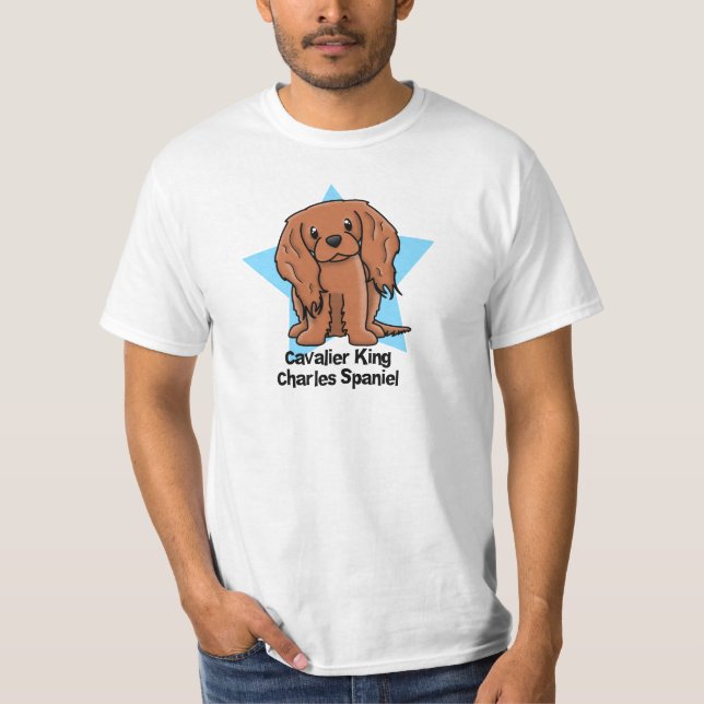 Kawaii Star Ruby Cavalier King Charles Spaniel T-Shirt (Front)