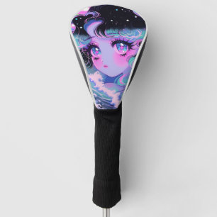 Kawaii Star-Sea Girl Under Cosmic Waves Golf Head Cover