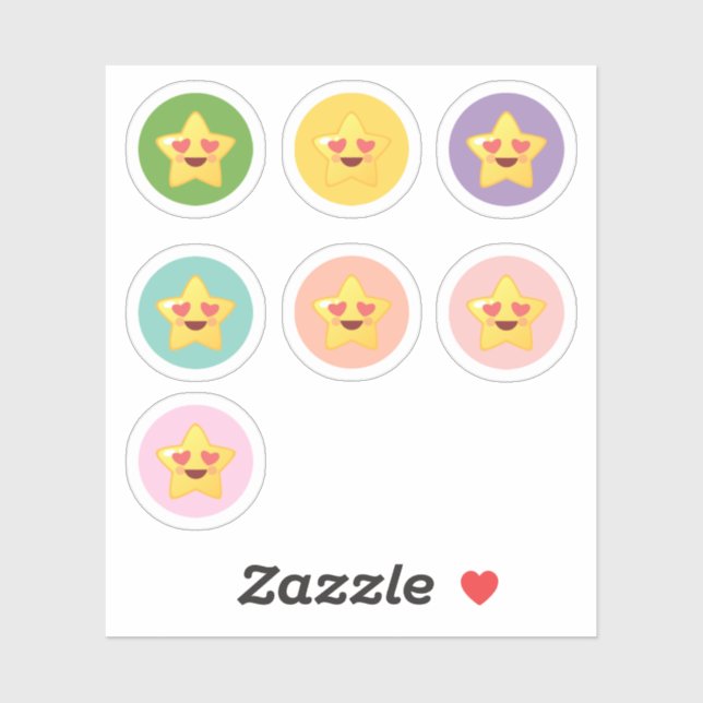 Kawaii Stars in Circles  (Sheet)
