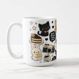 Kawaii Sticker Mug – Cute Positive Vibes Wrap