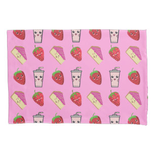 KAWAII STRAWBERRY AND CHEESECAKE PILLOWCASE