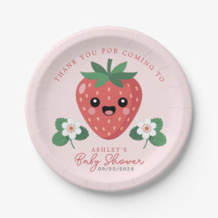 Kawaii Strawberry Baby Shower Paper Plate