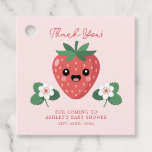 Kawaii Strawberry Baby Shower Thank You Favour Tags
