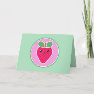 Kawaii Strawberry Birthday Card