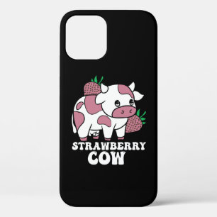 Kawaii Strawberry Cow Crazy Cow Lady Farm Animal iPhone 12 Case
