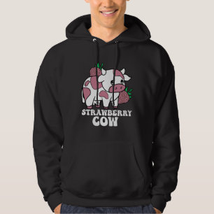 Kawaii Strawberry Cow Crazy Cow Lady Farm Animal Hoodie