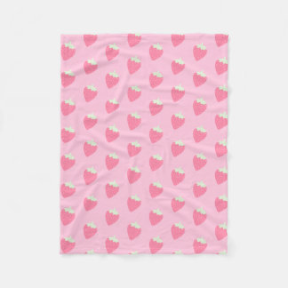 Kawaii Strawberry  Fleece Blanket