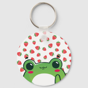 Kawaii Strawberry Frog  Key Ring