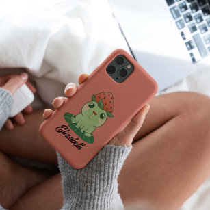 Kawaii Strawberry Frog Personalised iPhone 12 Case