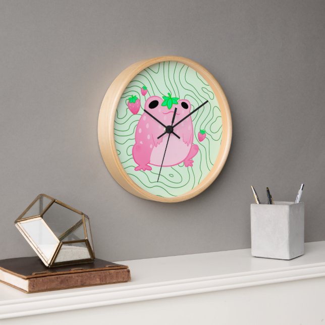 Kawaii Strawberry Frog Softcore Clock (Office)
