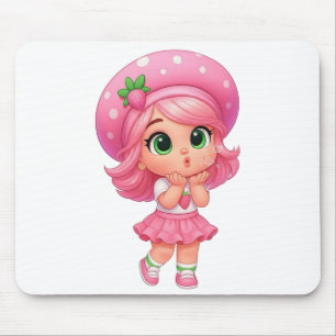 Kawaii Strawberry Girl Chibi Mouse Pad