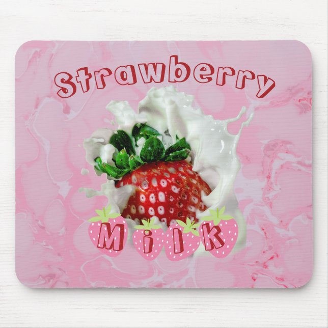Kawaii Strawberry Summer Fruit Cute Food Theme Mouse Pad (Front)
