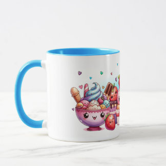 Kawaii Strawberry Sweets and Ice Cream Friends Mug