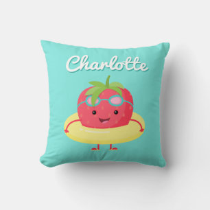 Kawaii Strawberry Swimmer Cushion