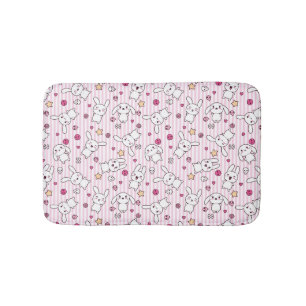 kawaii stripes pattern bath mat