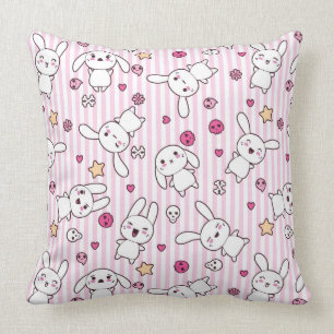 kawaii stripes pattern cushion