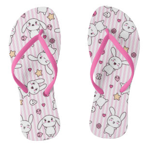 kawaii stripes pattern thongs