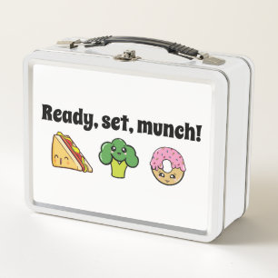 Kawaii style Ready, set, munch Metal Lunch Box