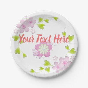 Kawaii Style Sakura Cherry Tree Blossom Paper Plate