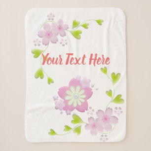 Kawaii Style Sakura Cherry Tree Blossom Sherpa Blanket
