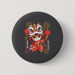 Kawaii Style Year Of The Horse 2026 Chinese New Ye 6 Cm Round Badge