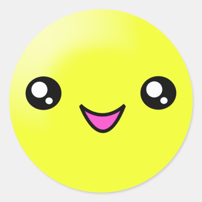 Kawaii Sugar Dots Lemon Happy Face Sticker (Front)