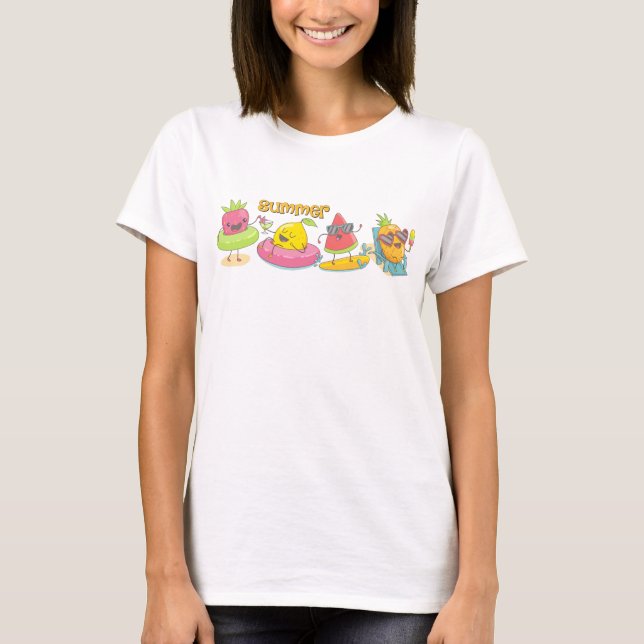 Kawaii Summer Fruit T-Shirt (Front)