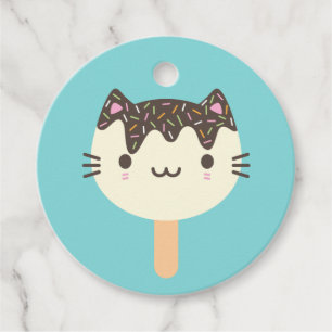 Kawaii Summer Ice Lolly Popsicle Cat Favour Tags