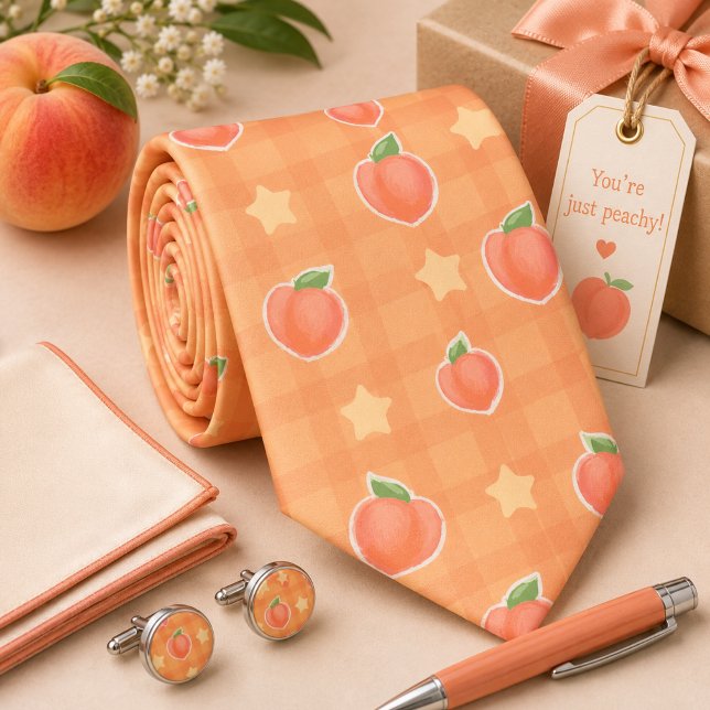 Kawaii Summer Peach Pattern Tie (Creator Uploaded)