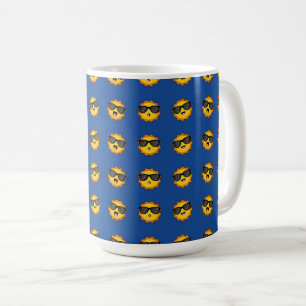 Kawaii Sun with Sunglasses Happy Emoji Faces Coffee Mug