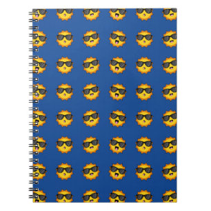 Kawaii Sun with Sunglasses Happy Emoji Faces Notebook