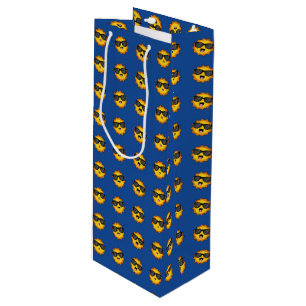 Kawaii Sun with Sunglasses Happy Emoji Faces Wine Gift Bag