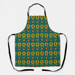 Kawaii Sunflower Plant in a Pot Apron