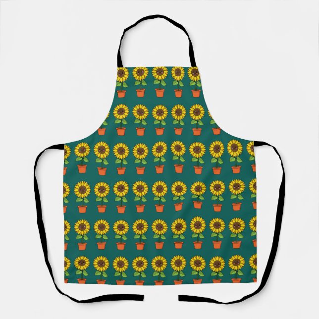 Kawaii Sunflower Plant in a Pot Apron (Front)