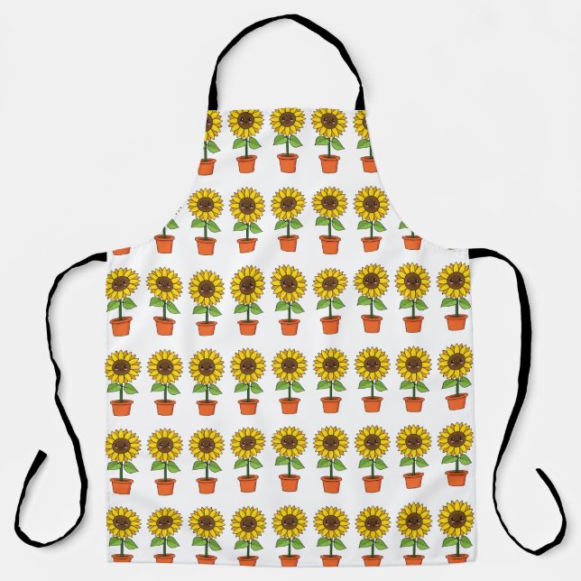 Kawaii Sunflower Plant in a Pot Apron (Front)
